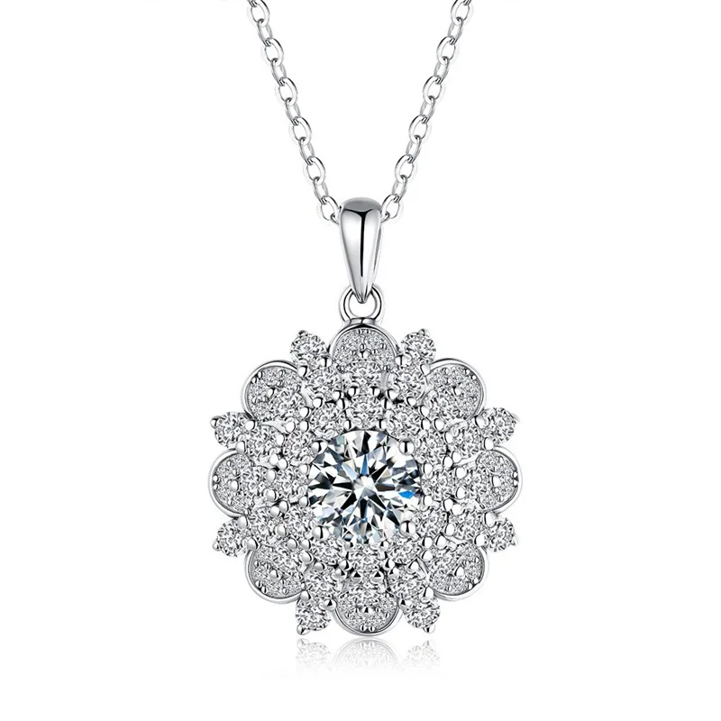 ZFSILVER Fashion Trendy Classic s925 Silver Moissanite Design 1CT Sunflower Necklace Charms Women Accessories Jewelry Gift KJ173
ZFSILVER Fashion Trendy Classic s925 Silver Moissanite Design 1CT Sunflower Necklace Charms Women Accessories Jewelry Gift KJ173