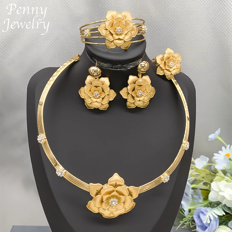 Итальянский 18-каратный позолоченный комплект ювелирных изделий, винтажное ожерелье с цветком, серьги-капли, браслет, кольцо, роскошный африканский подарок для свадебной вечеринки
Итальянский 18-каратный позолоченный комплект ювелирных изделий, винтажное ожерелье с цветком, серьги-капли, браслет, кольцо, роскошный африканский подарок для свадебной вечеринки