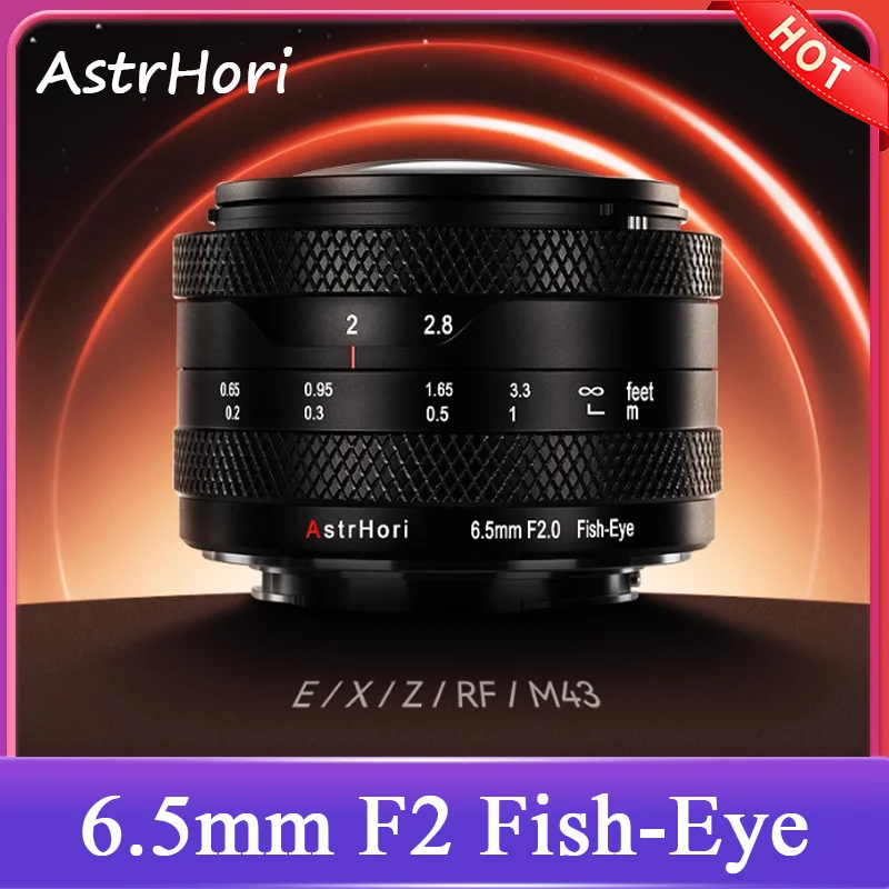 AstrHori 6.5mm F2.0 APS-C Fisheye Lens ManualFocus Large Aperture Prime Camera Lens for Sony E Nikon Z Canon RF Fuji X M43 Mount
AstrHori 6.5mm F2.0 APS-C Fisheye Lens ManualFocus Large Aperture Prime Camera Lens for Sony E Nikon Z Canon RF Fuji X M43 Mount