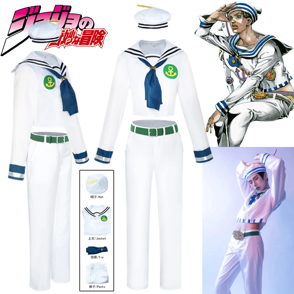 Higashikata Josuke Cosplay Costume Anime JoJo School Sailor Suit Hat Adventure Josuke Gappy Halloween Carnival Men Women Outfits
Higashikata Josuke Cosplay Costume Anime JoJo School Sailor Suit Hat Adventure Josuke Gappy Halloween Carnival Men Women Outfits