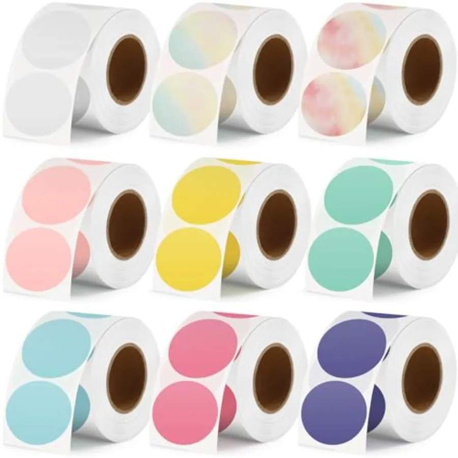 9 Rolls 2 Inch Circle Thermal Label Stickers Colorful Self-Adhesive Round Direct Thermal Printer Stickers Multipurpose for DIY
9 Rolls 2 Inch Circle Thermal Label Stickers Colorful Self-Adhesive Round Direct Thermal Printer Stickers Multipurpose for DIY