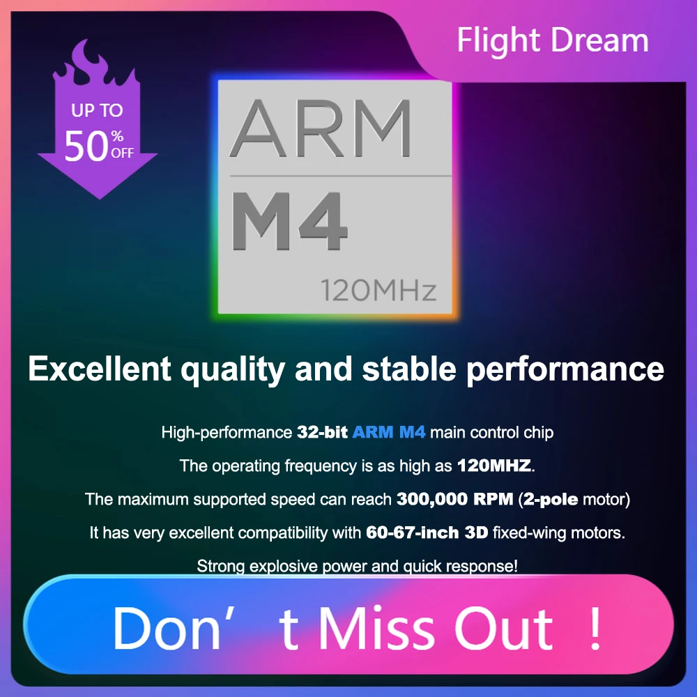 NYHobbywing 120A V2 UBEC SkyWalkerBrushless ESC with Backpropulsion Adopting a 32-bit control core, operating at a frequency of
NYHobbywing 120A V2 UBEC SkyWalkerBrushless ESC with Backpropulsion Adopting a 32-bit control core, operating at a frequency of