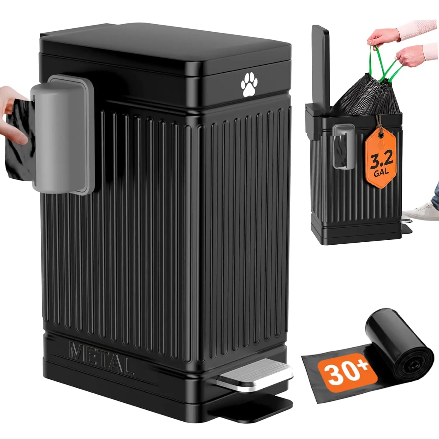 3.2 Gal Metal Dog Waste Trash Can with Lid and Pedal for Outdoor Odor Control, Rust-Proof Garbage Bin
3.2 Gal Metal Dog Waste Trash Can with Lid and Pedal for Outdoor Odor Control, Rust-Proof Garbage Bin