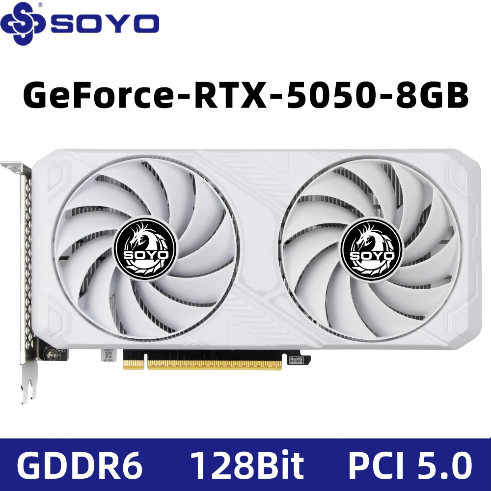 SOYO NVIDIA GeForce RTX 5050 8GB Graphics Card GDDR6 128bit Placa De Video GPU 8Pin DP*3 HD*1 PCI-E 4.0 x16 Gaming GPU
SOYO NVIDIA GeForce RTX 5050 8GB Graphics Card GDDR6 128bit Placa De Video GPU 8Pin DP*3 HD*1 PCI-E 4.0 x16 Gaming GPU