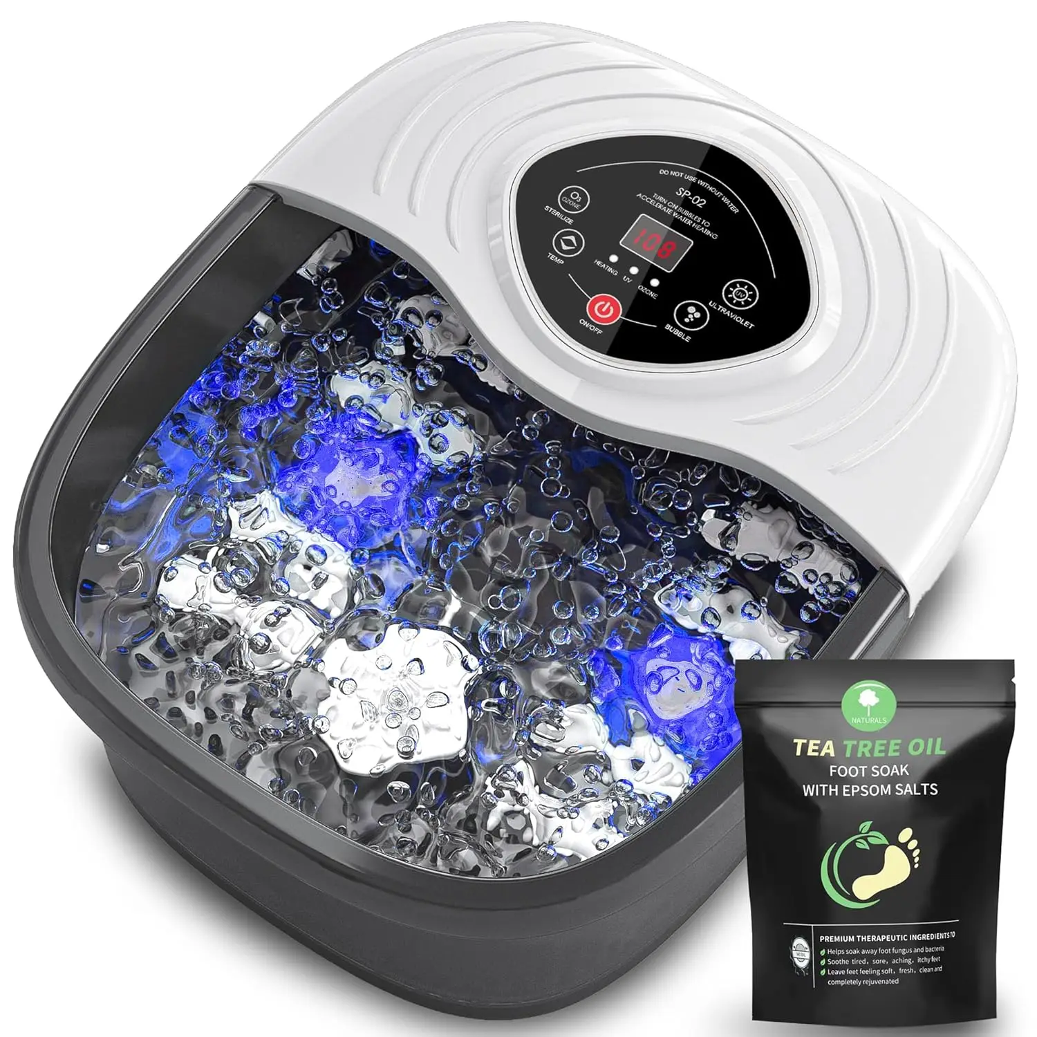 Foot Spa Bath Massager with Heat, UV Ozone & Oxygen Bubbles,Shiatsu Rollers Epsom Salt Temperature Control, Relieves Stress
Foot Spa Bath Massager with Heat, UV Ozone & Oxygen Bubbles,Shiatsu Rollers Epsom Salt Temperature Control, Relieves Stress