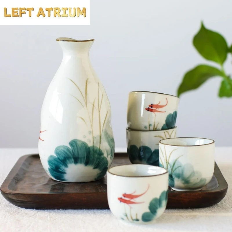 Japanese Style Ceramic Sake Set 1Bottle 4 Cups Goldfish Design Korean Soju Pot Cup Wine Bottle Wine Pot Accessories Cup Set
Japanese Style Ceramic Sake Set 1Bottle 4 Cups Goldfish Design Korean Soju Pot Cup Wine Bottle Wine Pot Accessories Cup Set