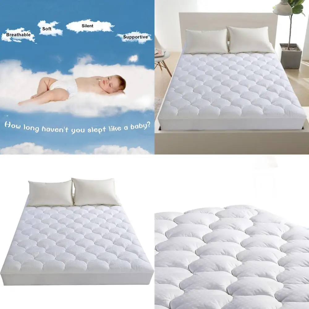 Хлопковая стеганая охлаждающая подушка, наматрасник с пуховым альтернативным наполнением, 78x80, белый
Хлопковая стеганая охлаждающая подушка, наматрасник с пуховым альтернативным наполнением, 78x80, белый