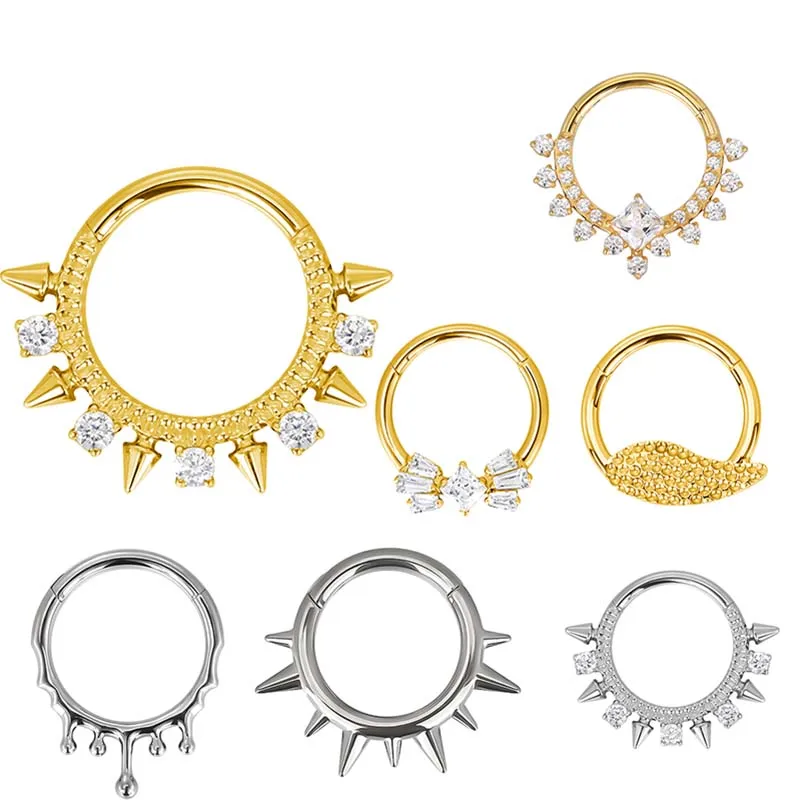 G23 Titanium EAR PIERC Nase Cuff Teeth Tip Zircon Ring Hoop Nose Rings Hinged Clicker Earring Ring Fashion Body Piercing
G23 Titanium EAR PIERC Nase Cuff Teeth Tip Zircon Ring Hoop Nose Rings Hinged Clicker Earring Ring Fashion Body Piercing