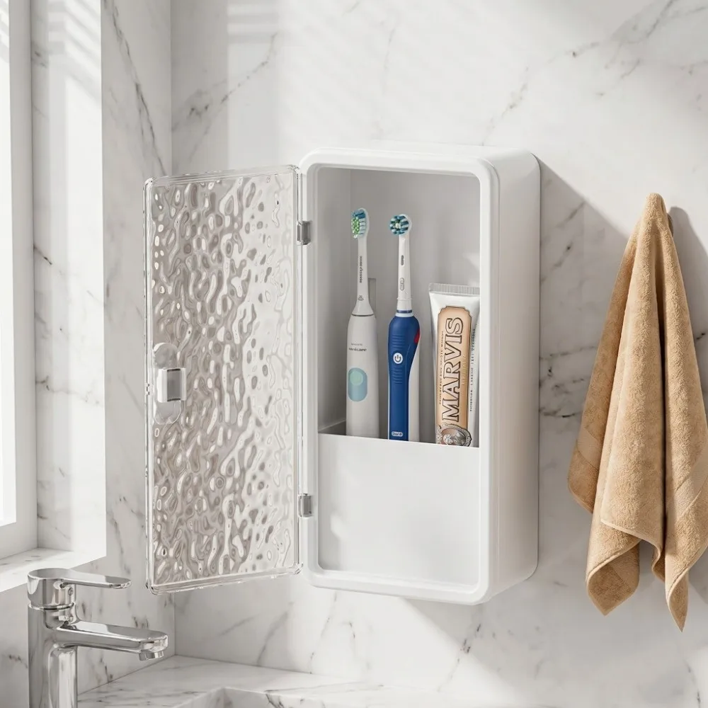 Punching-free Toothbrush Storage Box Multi-functional Wall Mounted Makeup Brush Holder Plastic Waterproof Bathroom Storage Rack
Punching-free Toothbrush Storage Box Multi-functional Wall Mounted Makeup Brush Holder Plastic Waterproof Bathroom Storage Rack