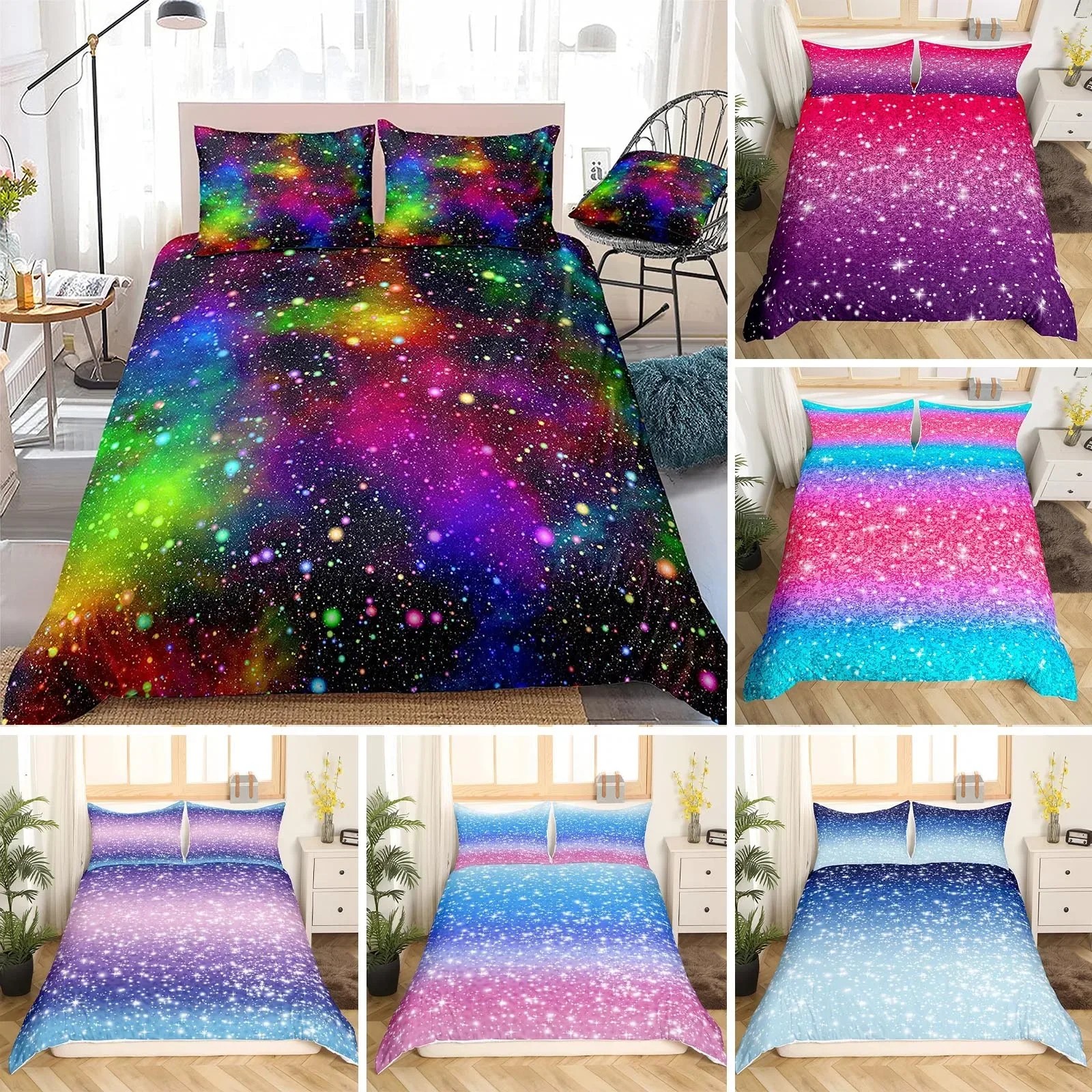 Rainbow Galaxy Duvet Cover Rainbow Quilt Cover Set Colorful Stars Space Psychedelic Polyester Bedding Set Double Queen King Size
Rainbow Galaxy Duvet Cover Rainbow Quilt Cover Set Colorful Stars Space Psychedelic Polyester Bedding Set Double Queen King Size