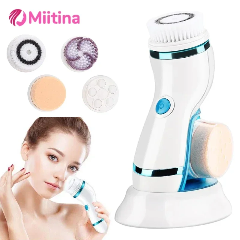 4 in 1 Electric Face Cleansing Brush Waterproof Ultrasonic Facial Massager Pore Washing Cleaner Cleanser Beauty Skin Care Tools
4 in 1 Electric Face Cleansing Brush Waterproof Ultrasonic Facial Massager Pore Washing Cleaner Cleanser Beauty Skin Care Tools