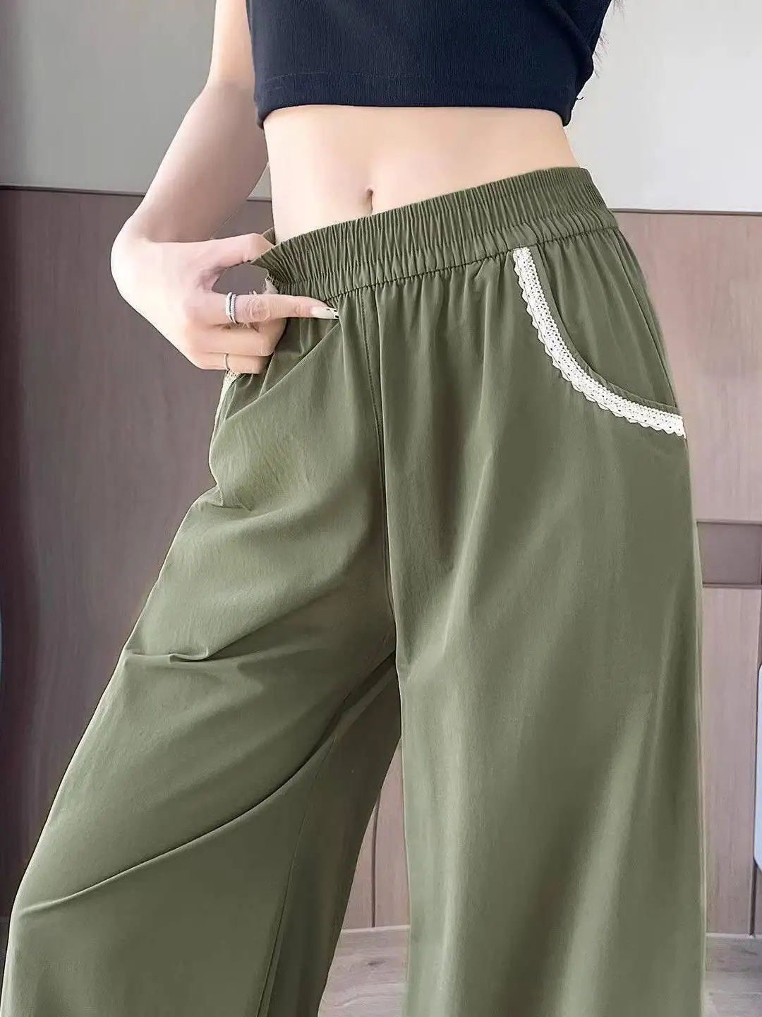 Casual Quick Dry Wide Leg Pants Women Summer Thin Loose Breathable Drapey Lace Straight Leg Floor Length Pants
Casual Quick Dry Wide Leg Pants Women Summer Thin Loose Breathable Drapey Lace Straight Leg Floor Length Pants