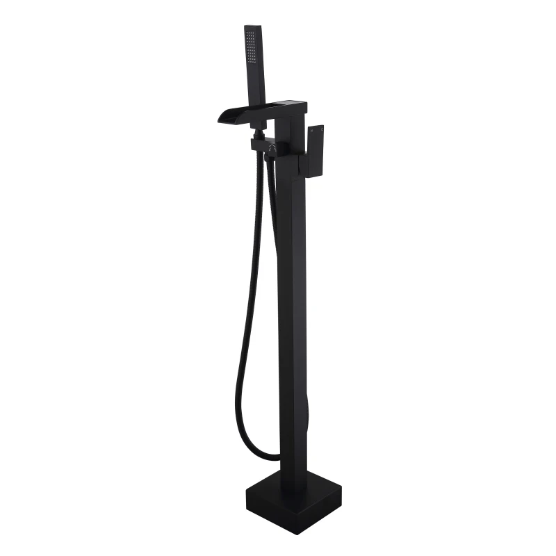Freestanding Bathtub Faucet Tub Filler Matte Black Floor Mount Bathroom Faucets Single Handle with Hand Shower
Freestanding Bathtub Faucet Tub Filler Matte Black Floor Mount Bathroom Faucets Single Handle with Hand Shower