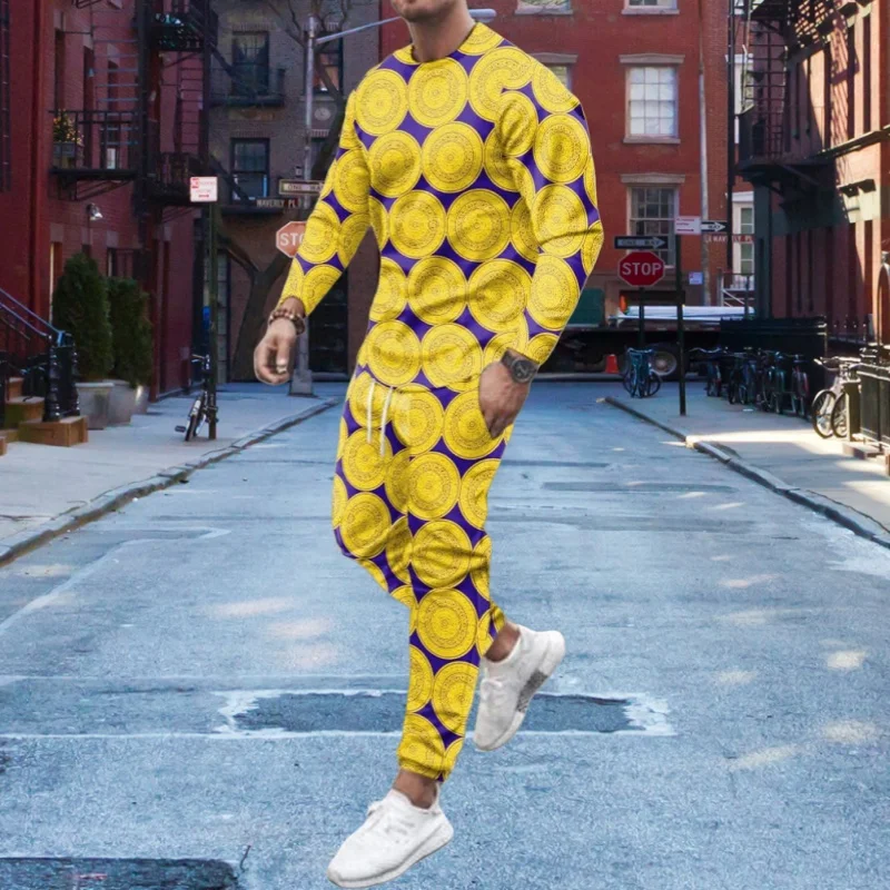 Новый популярный мужской комплект брюк с длинными рукавами и принтом, дышащий, быстросохнущий и удобный мужской костюм для спорта и отдыха 
Новый популярный мужской комплект брюк с длинными рукавами и принтом, дышащий, быстросохнущий и удобный мужской костюм для спорта и отдыха