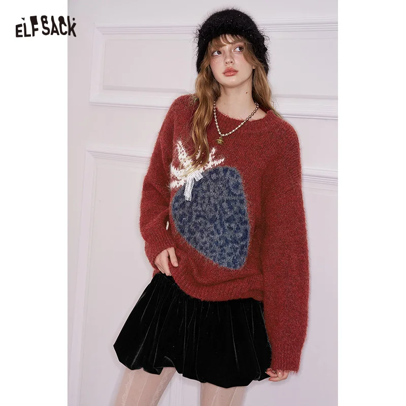 ELFSACK Minimalist Casual Loose Fruit Graphic Lace Bow 3D Embellishment Round Neck Sweater For Women
ELFSACK Minimalist Casual Loose Fruit Graphic Lace Bow 3D Embellishment Round Neck Sweater For Women