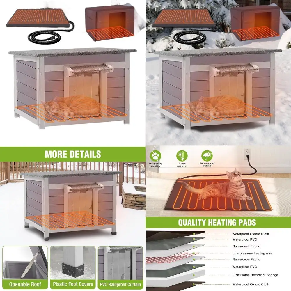 Утепленный уличный домик для кошек с греющим ковриком для зимы, всепогодный домик для котят с защитой от перегрызания кабелей
Утепленный уличный домик для кошек с греющим ковриком для зимы, всепогодный домик для котят с защитой от перегрызания кабелей