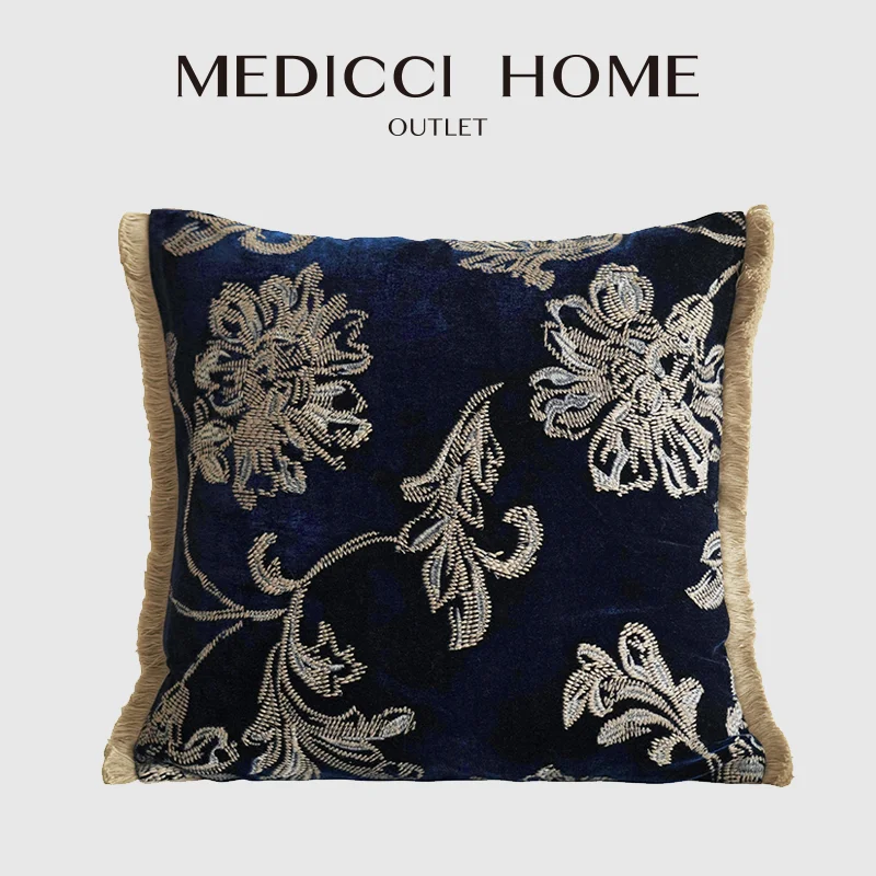 Medicci Home Whimsical Floral Patterns Hand Embroidery Cushion Cover Navy Blue Upmarket Throw Pillowcase Eastern Home Decoration
Medicci Home Whimsical Floral Patterns Hand Embroidery Cushion Cover Navy Blue Upmarket Throw Pillowcase Eastern Home Decoration