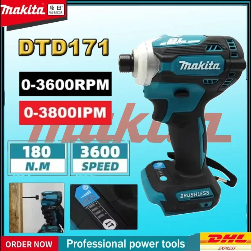Makita DTD171 Brushless Impact Driver Rechargeable Screwdriver Drills Cordless Power Tools 18V BL Motor Bare Tool Unit
Makita DTD171 Brushless Impact Driver Rechargeable Screwdriver Drills Cordless Power Tools 18V BL Motor Bare Tool Unit