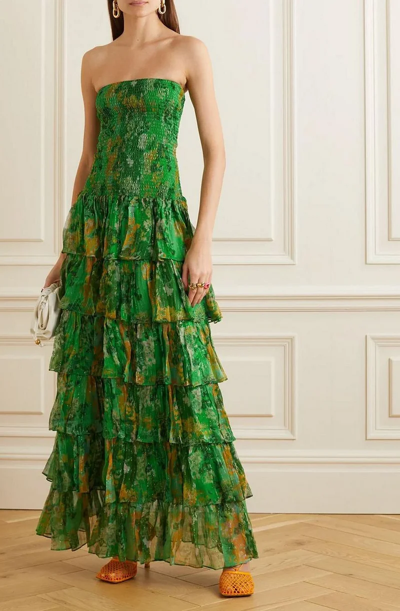 Зеленое платье с разрезом на шее и принтом, женское многоуровневое платье с оборками, элегантное винтажное макси-платье, облегающее летнее праздничное платье, женская одежда
Зеленое платье с разрезом на шее и принтом, женское многоуровневое платье с оборками, элегантное винтажное макси-платье, облегающее летнее праздничное платье, женская одежда