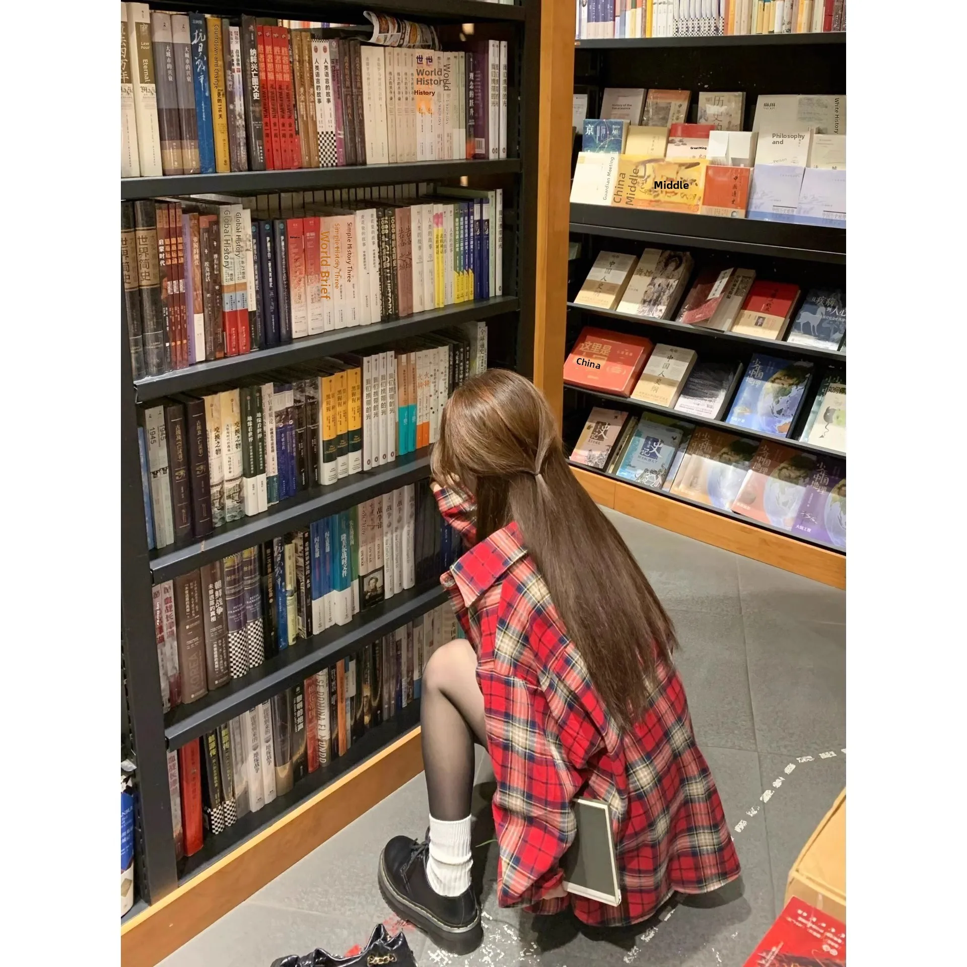 American Retro Red Plaid irt Women's Autumn Wear Loose Long Sve irt Jaet Casual Sle Polyester Fiber Collar
American Retro Red Plaid irt Women's Autumn Wear Loose Long Sve irt Jaet Casual Sle Polyester Fiber Collar
