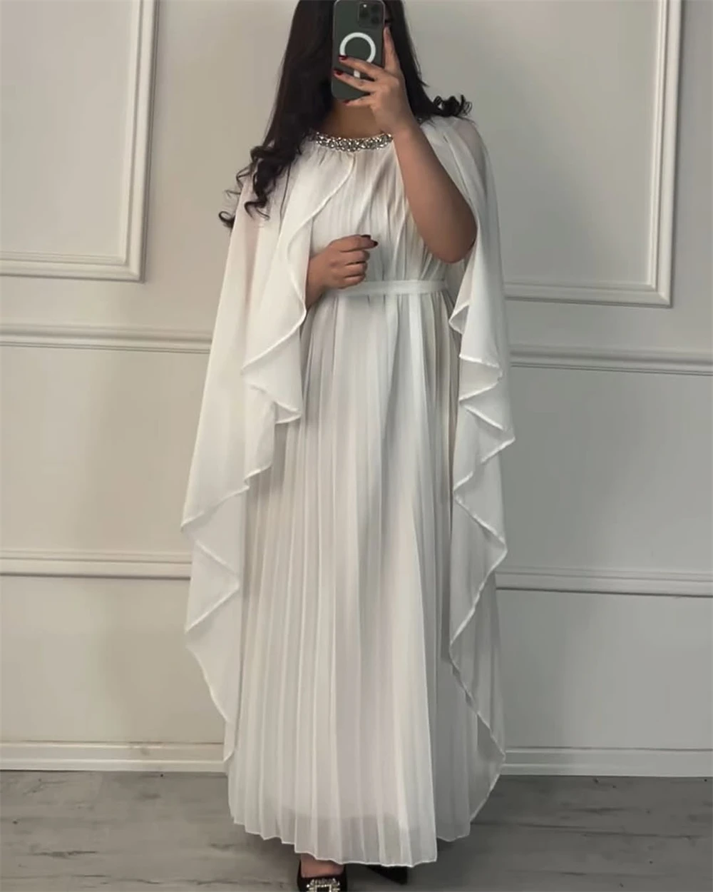 Customized Simple White Chiffon Evening Dress Elegant O-Neck Sleeveless Homecoming Dresses Fashion Sweep Train Party G
Customized Simple White Chiffon Evening Dress Elegant O-Neck Sleeveless Homecoming Dresses Fashion Sweep Train Party G