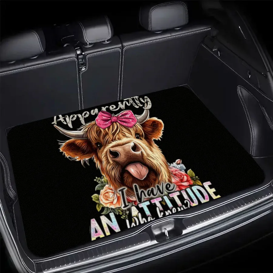 Universal Car Trunk Mat Bow Highland Cow Attitude Slogan Print Waterproof Non-Slip Rear Cargo Liner Fit Sedan SUV Decor Carpet
Universal Car Trunk Mat Bow Highland Cow Attitude Slogan Print Waterproof Non-Slip Rear Cargo Liner Fit Sedan SUV Decor Carpet