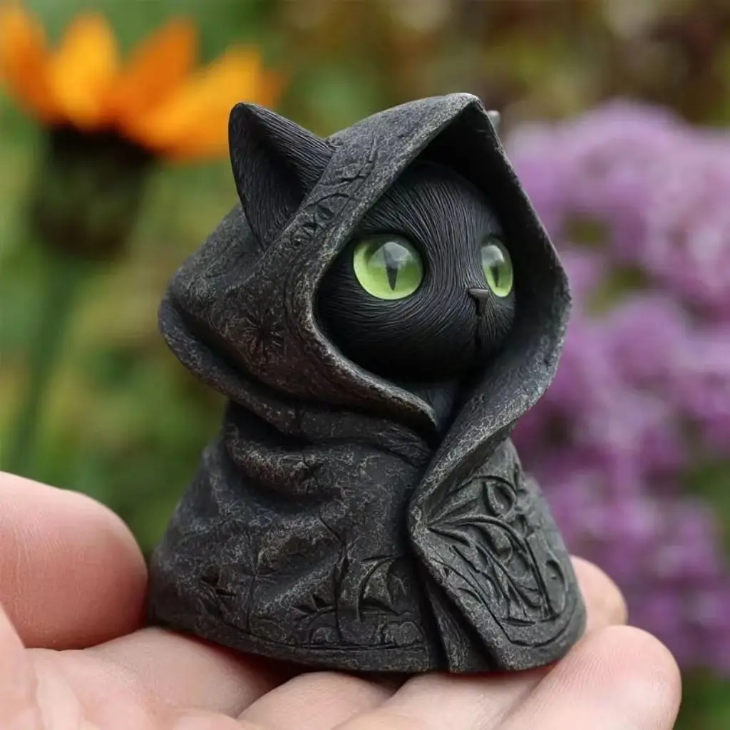Fashion Cartoon Wearing Cloak Black Cat Statue Ornaments Mysterious Hooded Cat Child Birthday Gift Figurines Miniatures Decor
Fashion Cartoon Wearing Cloak Black Cat Statue Ornaments Mysterious Hooded Cat Child Birthday Gift Figurines Miniatures Decor