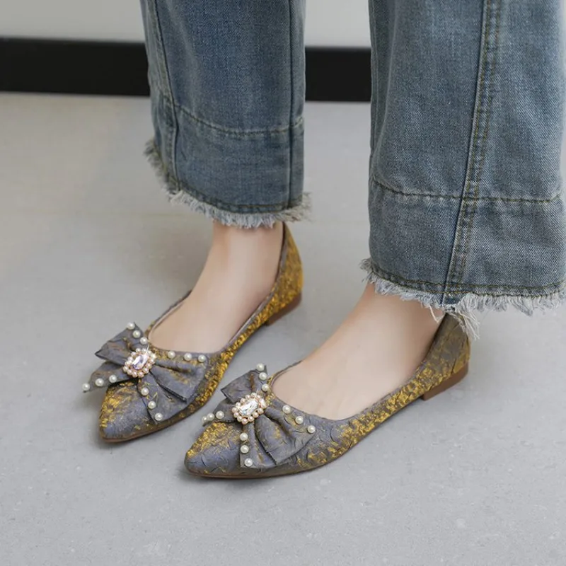 Flat Shining Shoes Womens 2026 New Bow Knot Rhinestone Fairy Style Casual Commuting Womens Comfortable Shoes Woman Shoes
Flat Shining Shoes Womens 2026 New Bow Knot Rhinestone Fairy Style Casual Commuting Womens Comfortable Shoes Woman Shoes