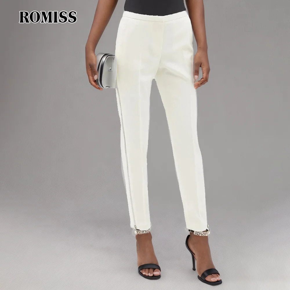 ROMISS Solid Patchwork Button Pencil Pants For Women High Waist Spliced Zipper Slim Temperatment Trousers Female Fashion
ROMISS Solid Patchwork Button Pencil Pants For Women High Waist Spliced Zipper Slim Temperatment Trousers Female Fashion