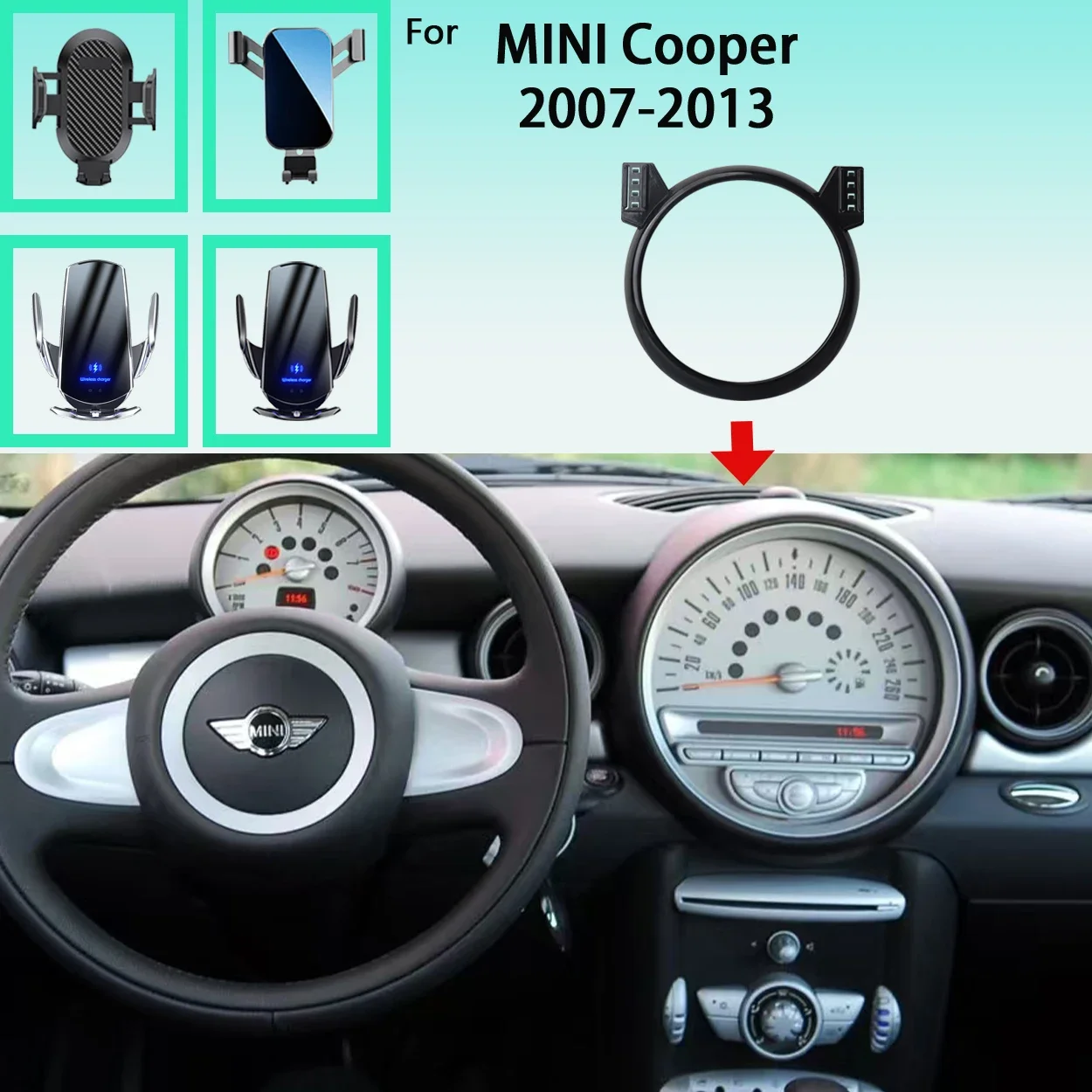 Car Phone Holder For MINI Cooper 2007-2010 2011 2012 2013 Screen Mobile Phone Support Car Mounts Wireless Charging Accessories
Car Phone Holder For MINI Cooper 2007-2010 2011 2012 2013 Screen Mobile Phone Support Car Mounts Wireless Charging Accessories