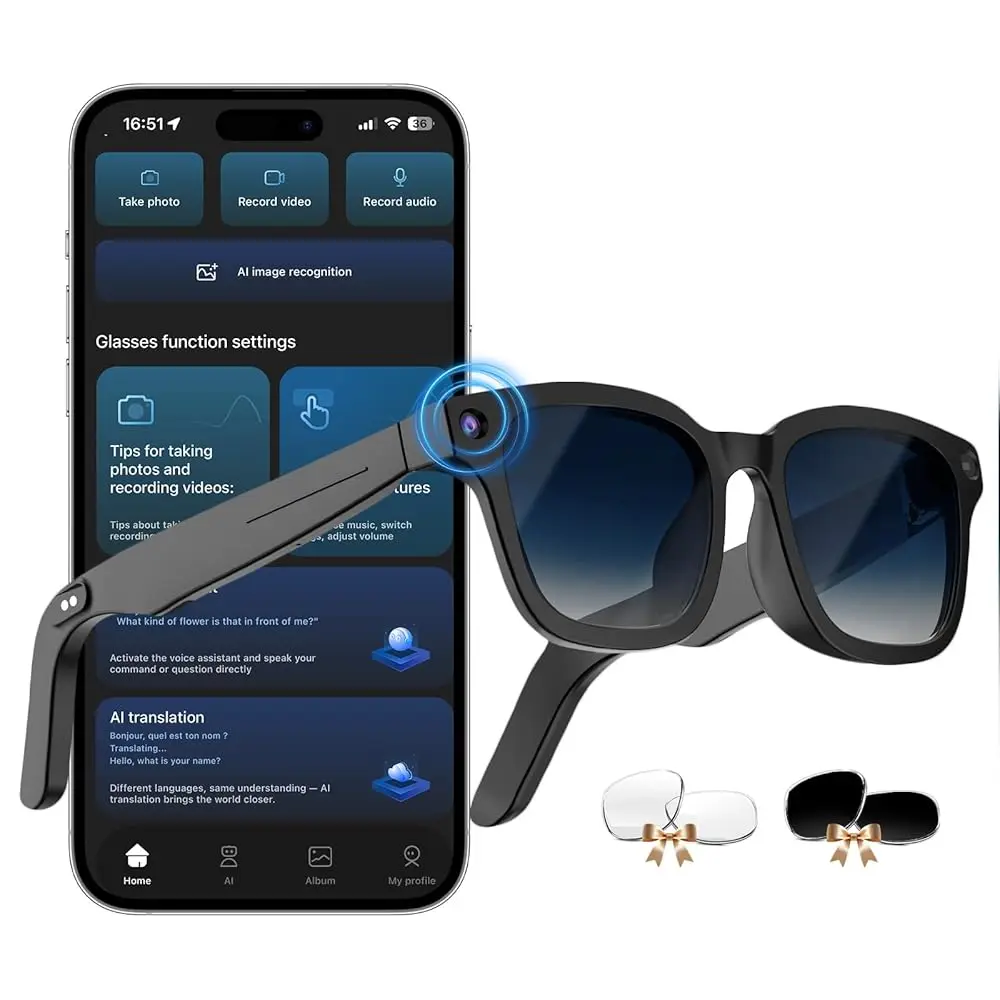 Ailexpress-Free Shipping-AI Smart Glasses with ChatGPT, 8MP Camera Glasses with Camera and Audio, AI Translation Sunglasses with
Ailexpress-Free Shipping-AI Smart Glasses with ChatGPT, 8MP Camera Glasses with Camera and Audio, AI Translation Sunglasses with