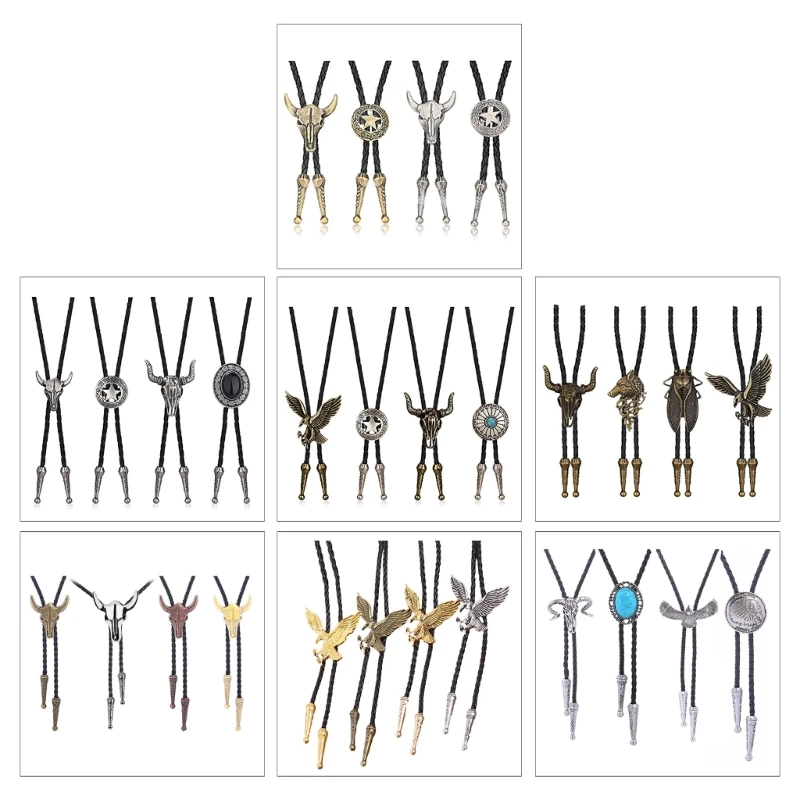 4pcs Bolo Tie for Men Carnivals Western Necktie Head&Star Buckle Bolo Tie Halloween Accessories Necktie Men Women
4pcs Bolo Tie for Men Carnivals Western Necktie Head&Star Buckle Bolo Tie Halloween Accessories Necktie Men Women