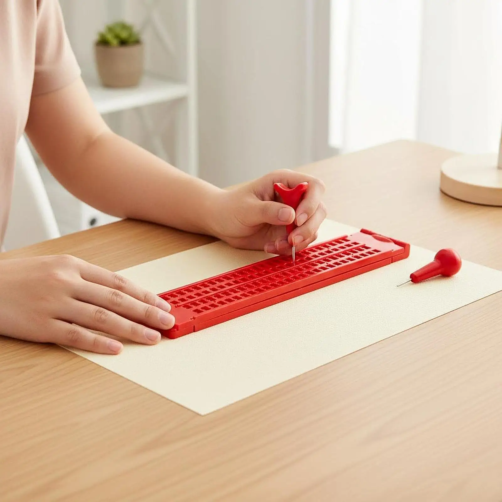 Braille Writing Slate Braille Fingerboard Braille Slate and Stylus Kit Educational Tool for Men Women Adults School Beginners
Braille Writing Slate Braille Fingerboard Braille Slate and Stylus Kit Educational Tool for Men Women Adults School Beginners