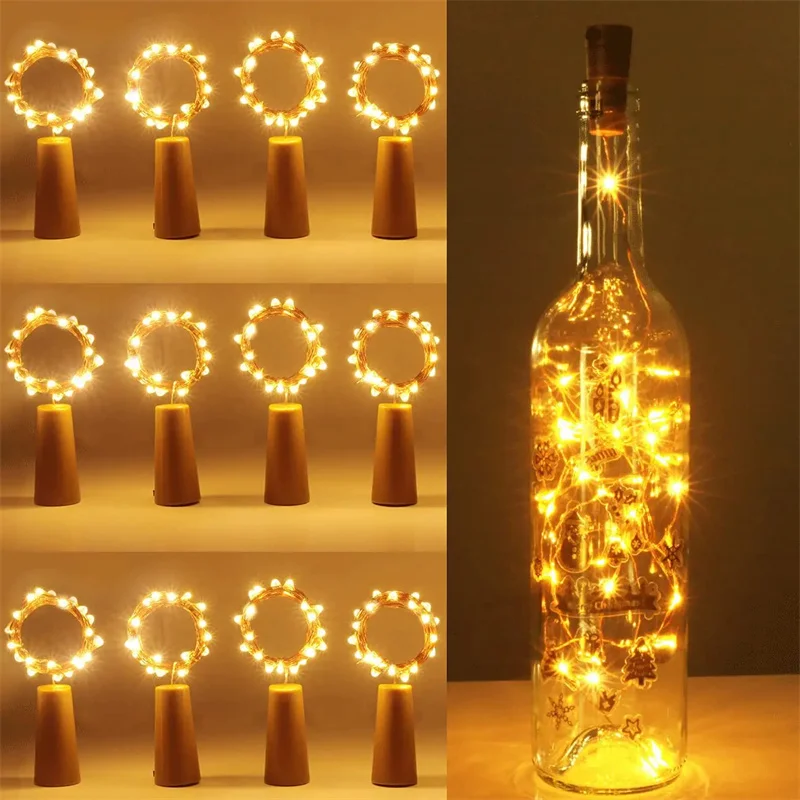 10 Packs 20 LED Wine Bottle Lights Copper Wire Fairy String Light Warm White Bottle Stopper Atmosphere Lamp for Xmas Holiday
10 Packs 20 LED Wine Bottle Lights Copper Wire Fairy String Light Warm White Bottle Stopper Atmosphere Lamp for Xmas Holiday