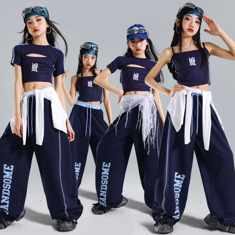 Jazz Dance Costumes Kids Performance Outfit White Top Hip Hop Navy Blue Trousers Street Dance Clothes Dancer Training Wear
Jazz Dance Costumes Kids Performance Outfit White Top Hip Hop Navy Blue Trousers Street Dance Clothes Dancer Training Wear