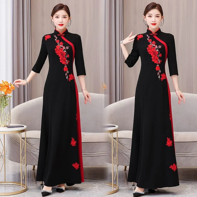 2025 Western Style Dress Long Style High-end Early Spring Cheongsam Dress Noble and Slimming Chinese Style Embroidery Cheongsam
2025 Western Style Dress Long Style High-end Early Spring Cheongsam Dress Noble and Slimming Chinese Style Embroidery Cheongsam
