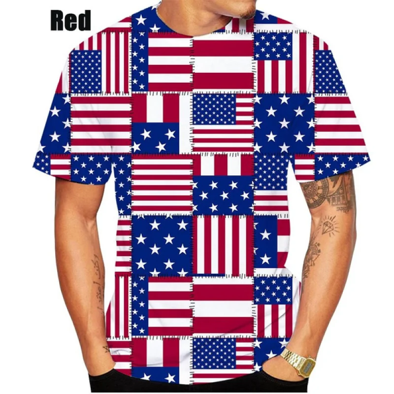 Personality Fashion USA Flag Stitching Men Women Casual Fashion 3D Printed Short Sleeves T Shirts
Personality Fashion USA Flag Stitching Men Women Casual Fashion 3D Printed Short Sleeves T Shirts
