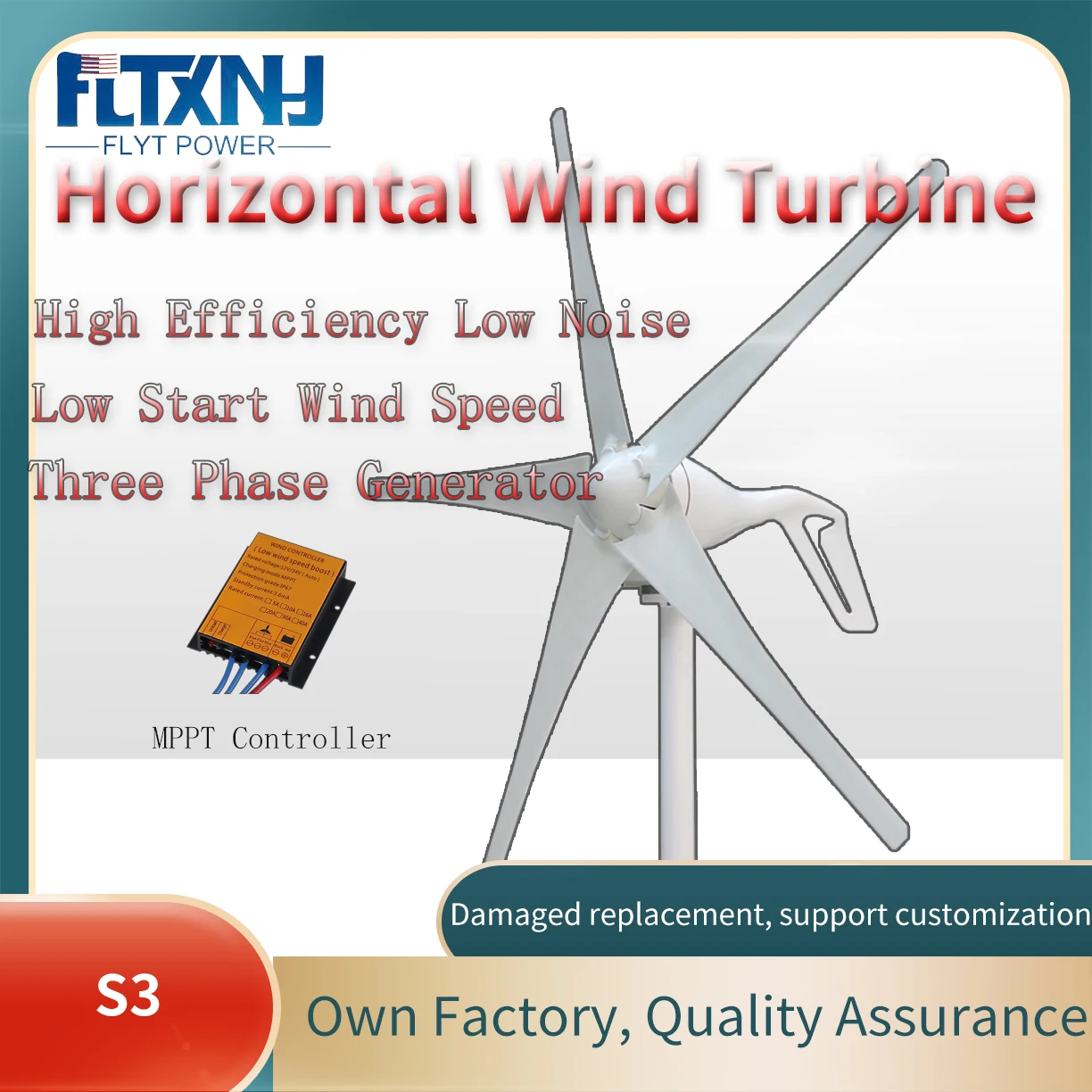 3KW 2KW Wind Turbine 12v 24v 48v Generator Axis Windmill Energy Sources 3Blades Mppt Charge Controller Off Grid Inverter
3KW 2KW Wind Turbine 12v 24v 48v Generator Axis Windmill Energy Sources 3Blades Mppt Charge Controller Off Grid Inverter