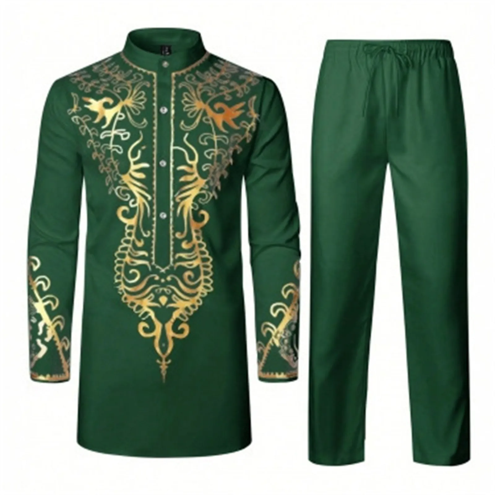 2025 Men African Two Piece Set Traditional Suit Long Sleeve Gold Print Shirt Pants Party Africa Summer Gentleman Ethnic Outfit
2025 Men African Two Piece Set Traditional Suit Long Sleeve Gold Print Shirt Pants Party Africa Summer Gentleman Ethnic Outfit