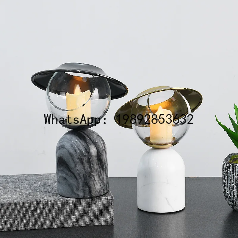 Zz minimalist natural marble round creative candle holder - decorative candlestick for model homes and living rooms
Zz minimalist natural marble round creative candle holder - decorative candlestick for model homes and living rooms