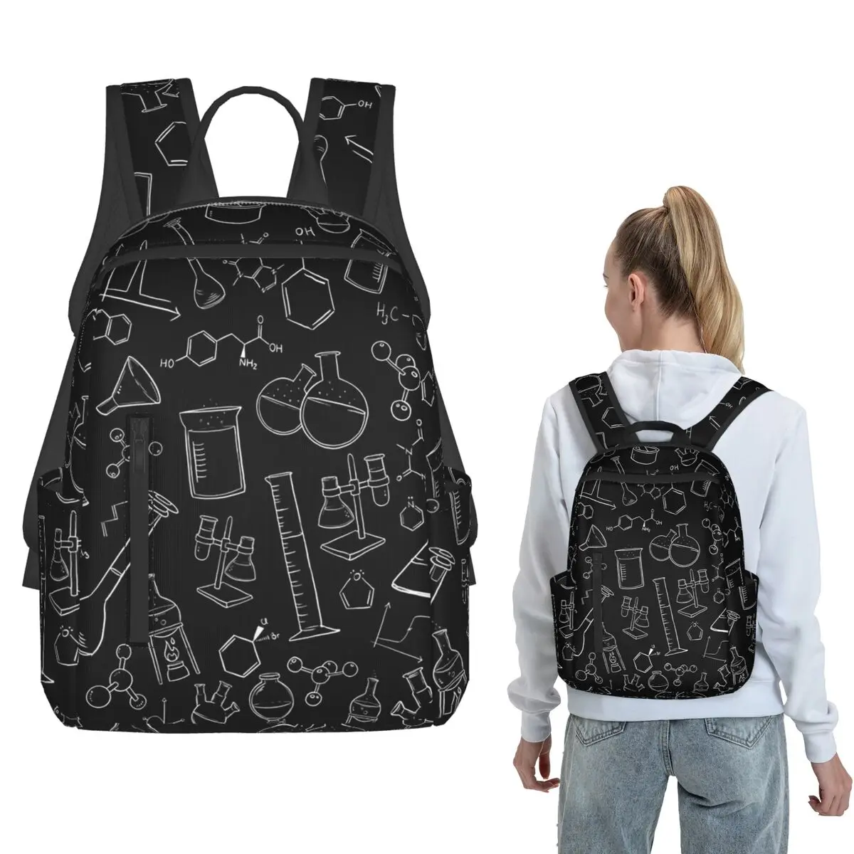 Chemistry Lab Equipment Design Backpack Daypack Children BookBag School Bag Shoulder Bags for Men Women
Chemistry Lab Equipment Design Backpack Daypack Children BookBag School Bag Shoulder Bags for Men Women