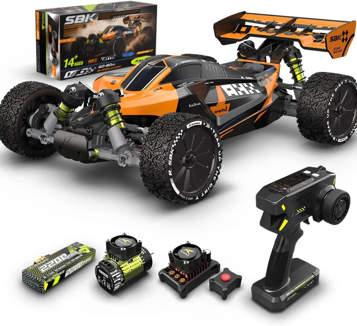 CROBOLL RLAARLO 1:10 Brushless RC Cars for Adults, 40+ mph Top Speed, 4X4 Off-Road Buggy, RTR Oil Filled Shocks Remote Control R
CROBOLL RLAARLO 1:10 Brushless RC Cars for Adults, 40+ mph Top Speed, 4X4 Off-Road Buggy, RTR Oil Filled Shocks Remote Control R
