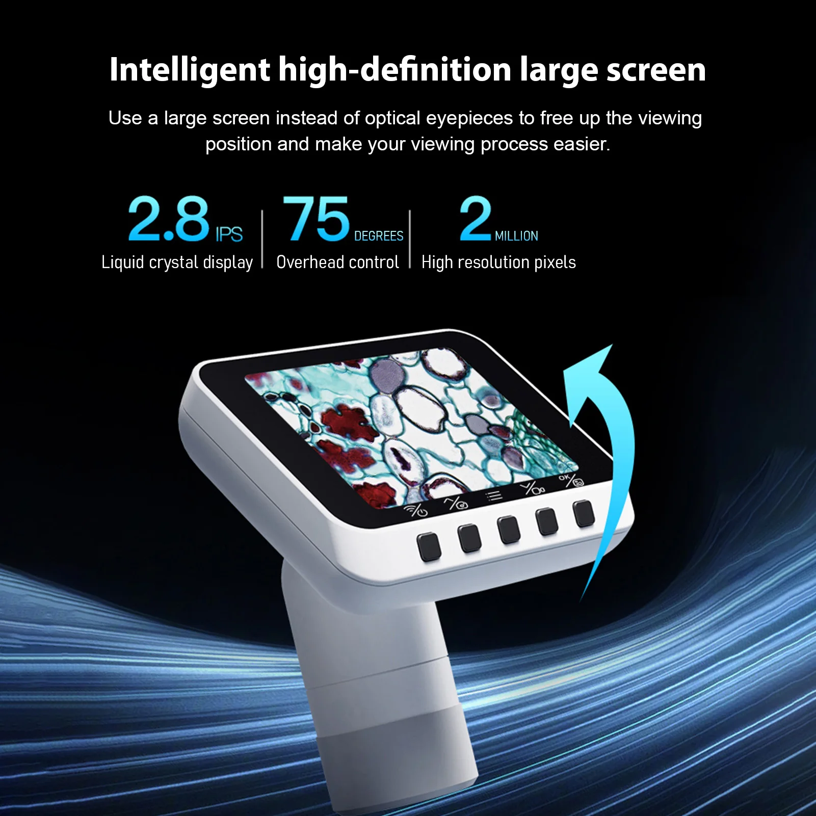 WiFi Digital Eyepiece for Telescope Microscope Wireless Electronic Eyepiece with 2.8 In Screen 1080P Video Recording 5MP Photos
WiFi Digital Eyepiece for Telescope Microscope Wireless Electronic Eyepiece with 2.8 In Screen 1080P Video Recording 5MP Photos