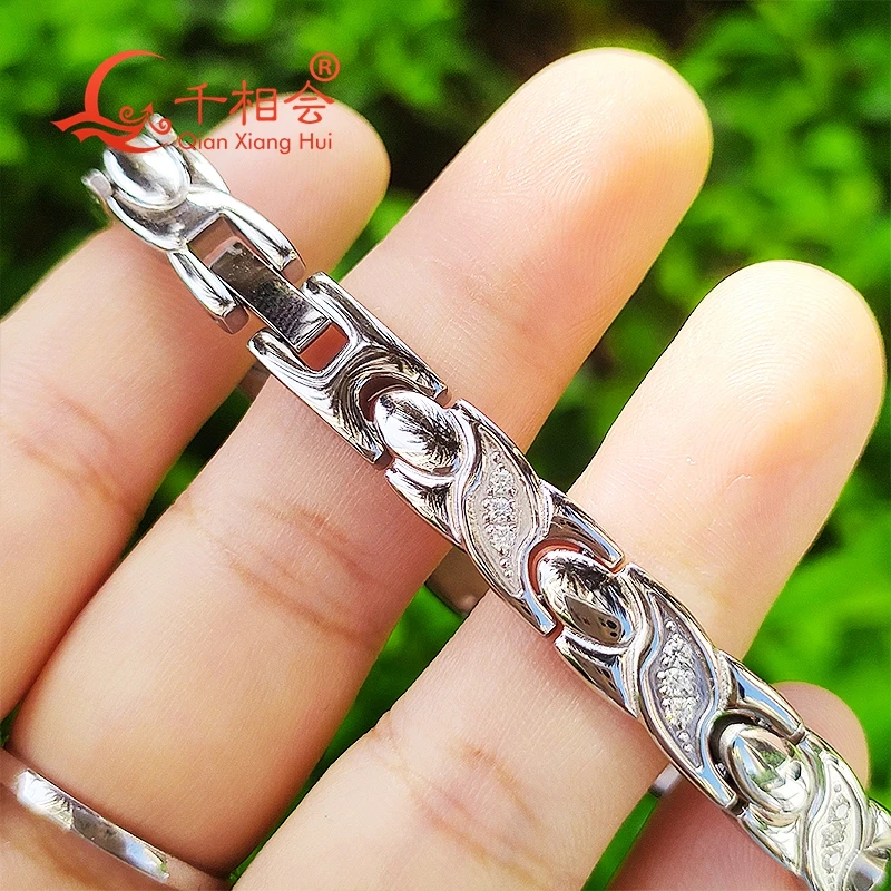7.3mm Stainless Steel Bracelet with White Moissanite for Men And Women Water-Resistant Jewelry for Bathing And Swimming
7.3mm Stainless Steel Bracelet with White Moissanite for Men And Women Water-Resistant Jewelry for Bathing And Swimming