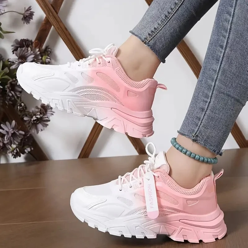 Summer New Fashion Gradient Color Casual Sports Shoes for Women Low-top Lace-up Round-toe Thick-soled Running Flat Shoes
Summer New Fashion Gradient Color Casual Sports Shoes for Women Low-top Lace-up Round-toe Thick-soled Running Flat Shoes