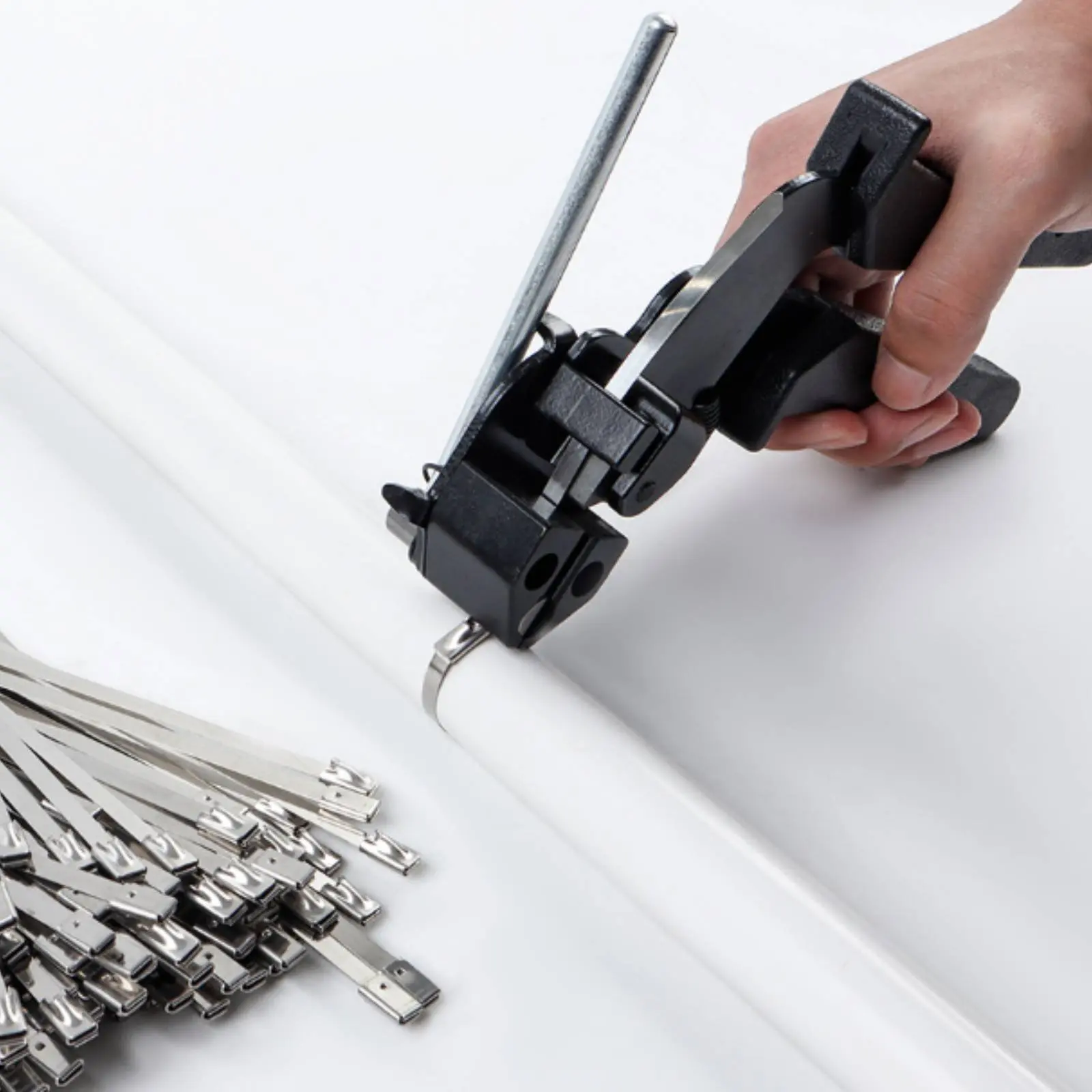 Stainless Steel Cable Tie Tool Built-in Cutter Cable Tie Tightening Pliers Adjustable Tension Ergonomic Handle
Stainless Steel Cable Tie Tool Built-in Cutter Cable Tie Tightening Pliers Adjustable Tension Ergonomic Handle