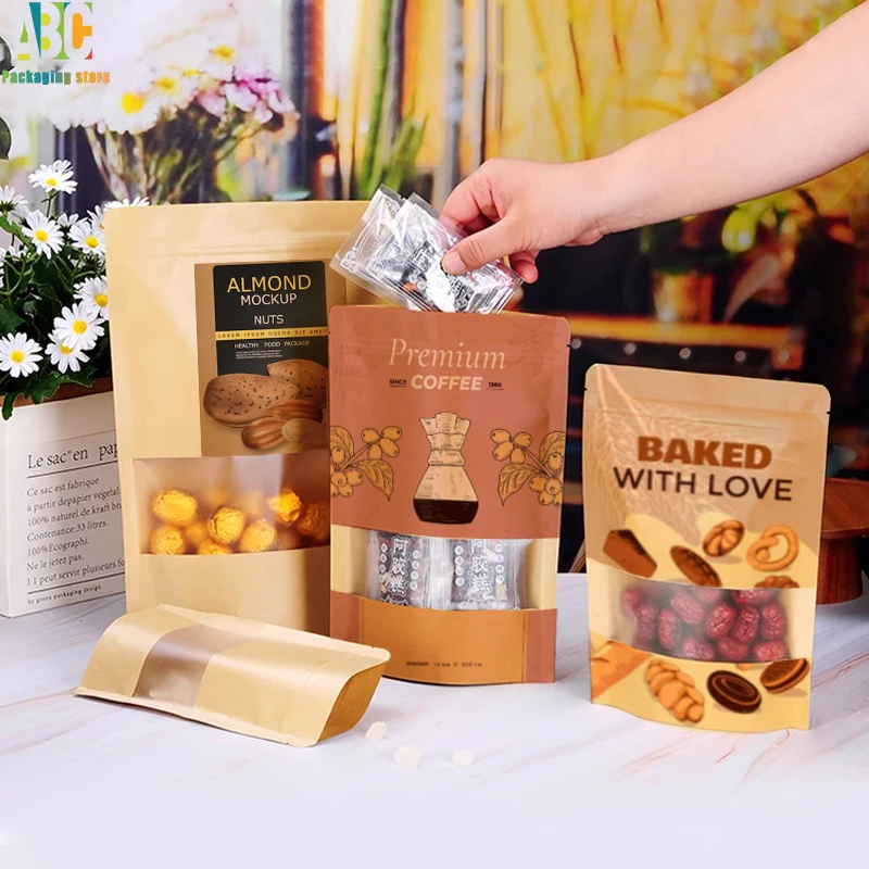 Hot Sale Kraft Paper Bags Custom Print Packaging with Frosted Window, Zip Lock Biscuit Pouch, Tea, Coffee, Good Nut, Fruit Bag
Hot Sale Kraft Paper Bags Custom Print Packaging with Frosted Window, Zip Lock Biscuit Pouch, Tea, Coffee, Good Nut, Fruit Bag