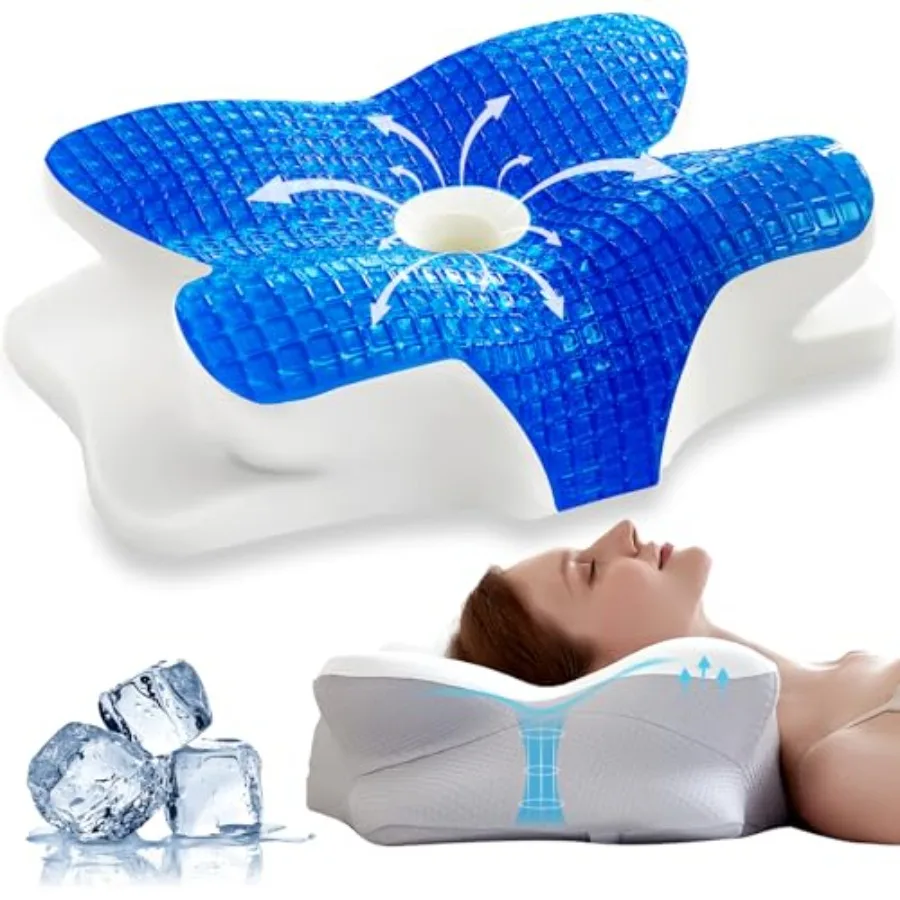 Cooling Gel Pillows for Neck and Shoulder, Cervical Pillow for Cozy Sleeping, Odorless Ergonomic Contour Memory Foam in Gray, H
Cooling Gel Pillows for Neck and Shoulder, Cervical Pillow for Cozy Sleeping, Odorless Ergonomic Contour Memory Foam in Gray, H