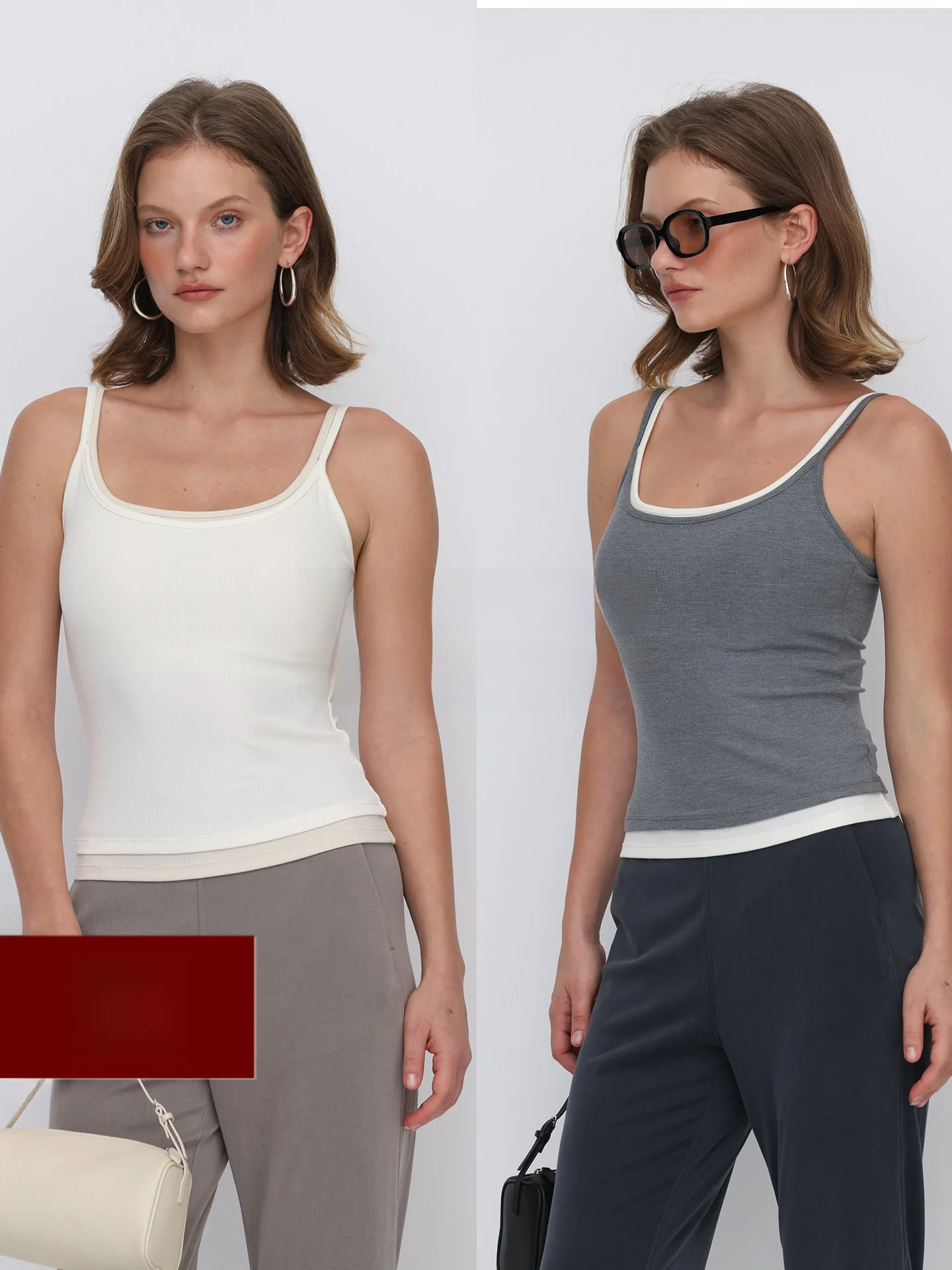 Deessesicile Slim Fit Tank Top with Built-in Bra Pad Fake Two-Piece Casual Style Short Length High Elasticity Daily Wear for ...
Deessesicile Slim Fit Tank Top with Built-in Bra Pad Fake Two-Piece Casual Style Short Length High Elasticity Daily Wear for ...