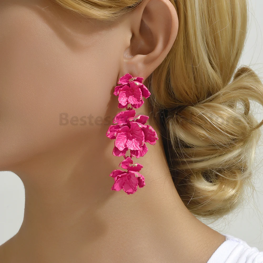 Fashion Exquisite Double Flower Design Metal Pendant Earrings For Women Bohemian Luxury Jewelry Holiday Ear Ornament Female Gift
Fashion Exquisite Double Flower Design Metal Pendant Earrings For Women Bohemian Luxury Jewelry Holiday Ear Ornament Female Gift